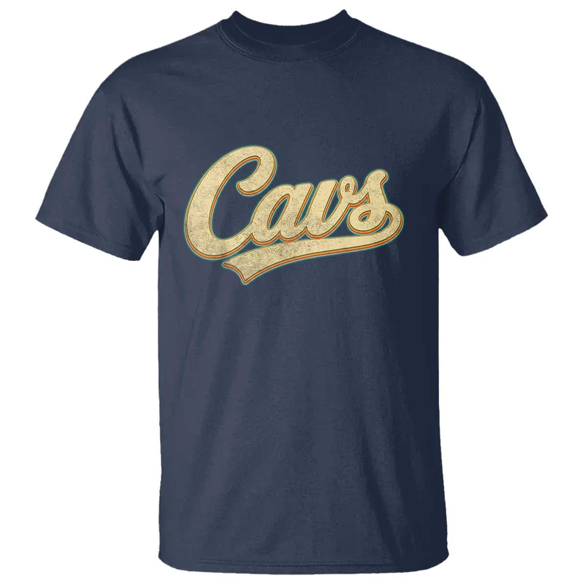Vintage Cavs Name Script T Shirt for Sports Fan TS02 Navy Print Your Wear