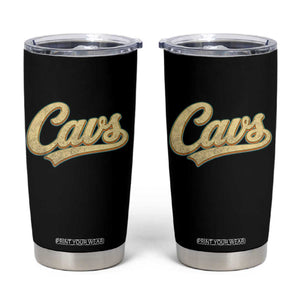 Vintage Cavs Name Script Tumbler Cup for Sports Fan TS02 Black Print Your Wear