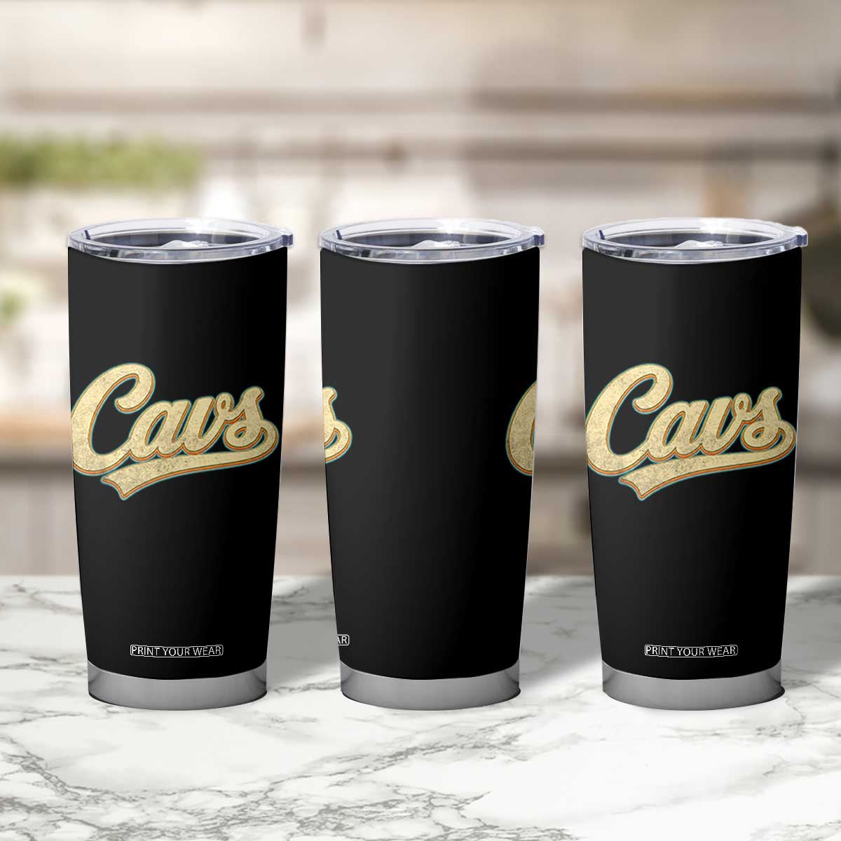 Vintage Cavs Name Script Tumbler Cup for Sports Fan TS02 Print Your Wear