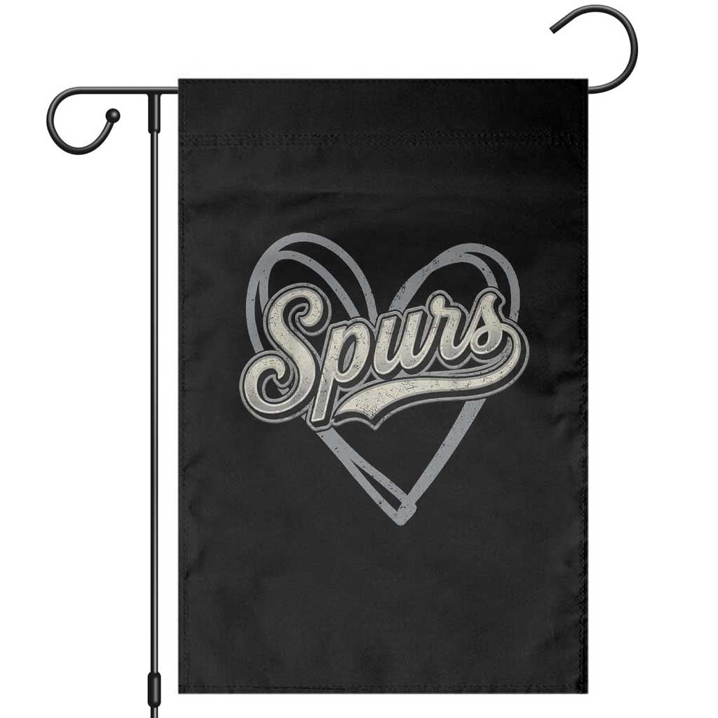 Vintage Spurs Name Script Heart Garden Flag for Sports Fan TS02 Black Print Your Wear