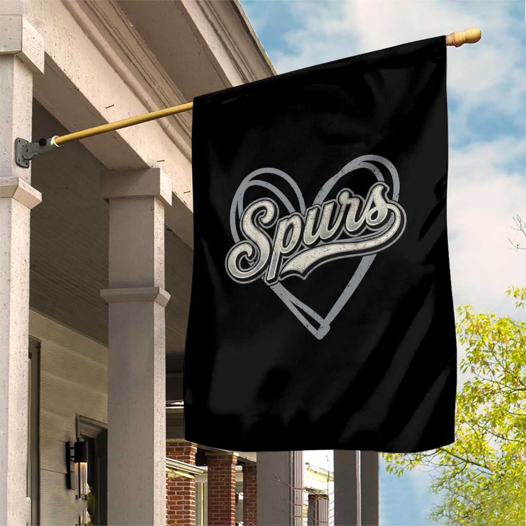 Vintage Spurs Name Script Heart Garden Flag for Sports Fan TS02 Print Your Wear