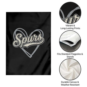 Vintage Spurs Name Script Heart Garden Flag for Sports Fan TS02 Print Your Wear