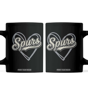 Vintage Spurs Name Script Heart Coffee Mug for Sports Fan TS02 Black Print Your Wear