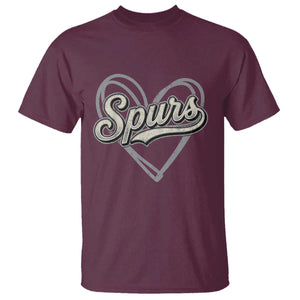 Vintage Spurs Name Script Heart T Shirt for Sports Fan TS02 Maroon Print Your Wear