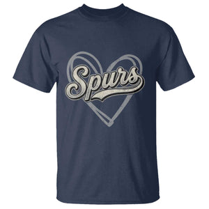 Vintage Spurs Name Script Heart T Shirt for Sports Fan TS02 Navy Print Your Wear