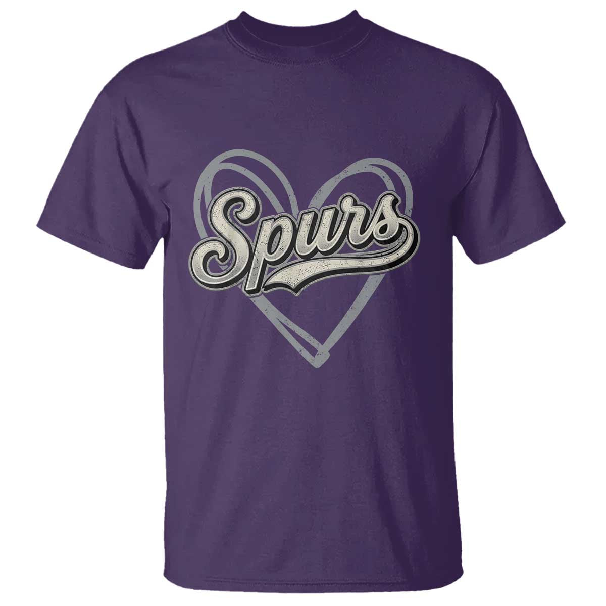 Vintage Spurs Name Script Heart T Shirt for Sports Fan TS02 Purple Print Your Wear