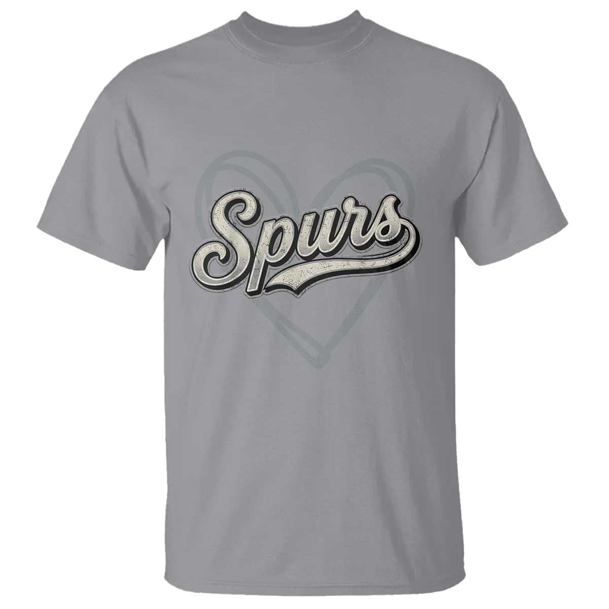 Vintage Spurs Name Script Heart T Shirt for Sports Fan TS02 Sport Gray Print Your Wear