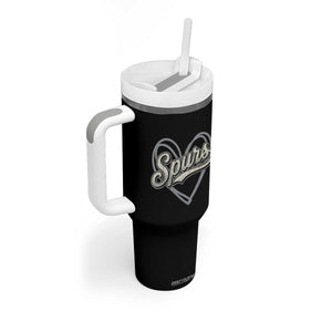 Vintage Spurs Name Script Heart Tumbler With Handle for Sports Fan TS02 Print Your Wear