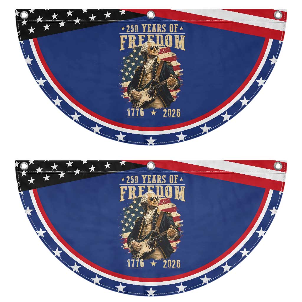 250 Years of Freedom George Washington Rock Star Patriotic Fan Flag Funny Electric Guitar Player Vintage American Flag 1776 to 2026 Semiquincentennial TS02 2pcs pack Classic Navy Print Your Wear