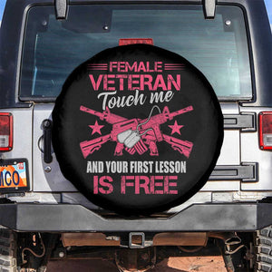 Female Veteran Spare Tire Cover Touch Me And Your First Lesson Is Free Strong Women Dog Tags TS02 No hole Black Print Your Wear