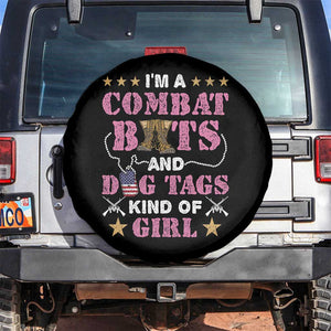 Female Veteran Spare Tire Cover I'm A Combat Boots And Dog Tags Kind Of Girl TS02 No hole Black Print Your Wear