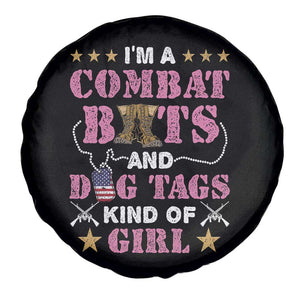 Female Veteran Spare Tire Cover I'm A Combat Boots And Dog Tags Kind Of Girl TS02 Print Your Wear