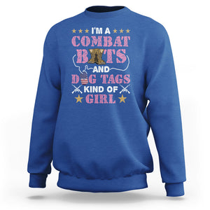 Female Veteran Sweatshirt I'm A Combat Boots And Dog Tags Kind Of Girl TS02 Royal Blue Printyourwear