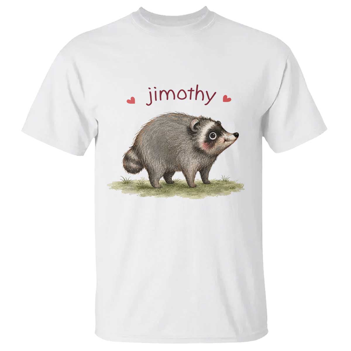 Cute Watercolor Viral Jimothy the Raccoon T Shirt Viral Seattle Trash Panda Meme TS02 White Print Your Wear