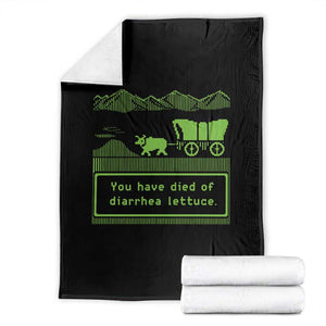 Retro 8-Bit Pixel 80s Game Over Parody Graphic Throw Blanket You Have Died Of Diarrhea Lettuce TS02 Black Print Your Wear
