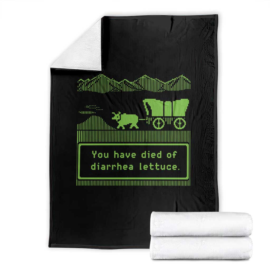 Retro 8-Bit Pixel 80s Game Over Parody Graphic Throw Blanket You Have Died Of Diarrhea Lettuce TS02 Black Print Your Wear