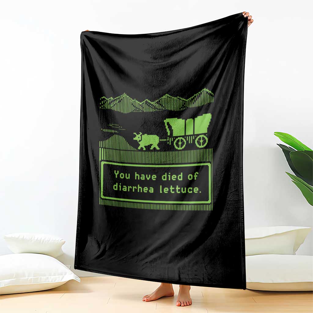 Retro 8-Bit Pixel 80s Game Over Parody Graphic Throw Blanket You Have Died Of Diarrhea Lettuce TS02 Print Your Wear