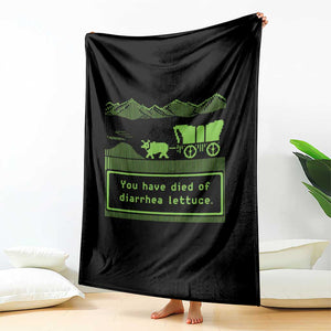 Retro 8-Bit Pixel 80s Game Over Parody Graphic Throw Blanket You Have Died Of Diarrhea Lettuce TS02 Print Your Wear