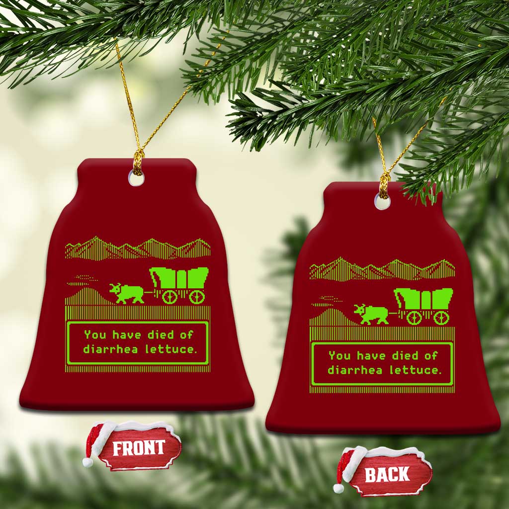 Retro 8-Bit Pixel 80s Game Over Parody Graphic Ceramic Ornament You Have Died Of Diarrhea Lettuce TS02 Print Your Wear