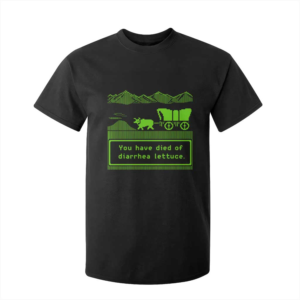 Retro 8-Bit Pixel 80s Game Over Parody Graphic T Shirt For Kid You Have Died Of Diarrhea Lettuce TS02 Black Print Your Wear