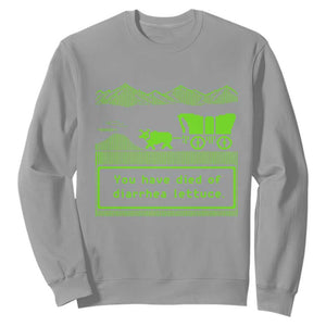 Retro 8-Bit Pixel 80s Game Over Parody Graphic Sweatshirt You Have Died Of Diarrhea Lettuce TS02 Sport Gray Print Your Wear