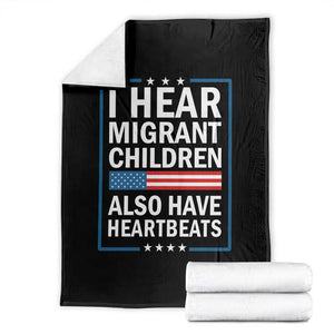 I Hear Migrant Children Also Have Heartbeats Throw Blanket Patriotic American Flag Human Rights TS02 Black Print Your Wear