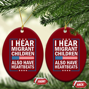 I Hear Migrant Children Also Have Heartbeats Ceramic Ornament Patriotic American Flag Human Rights TS02 Print Your Wear