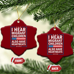 I Hear Migrant Children Also Have Heartbeats Ceramic Ornament Patriotic American Flag Human Rights TS02 Print Your Wear