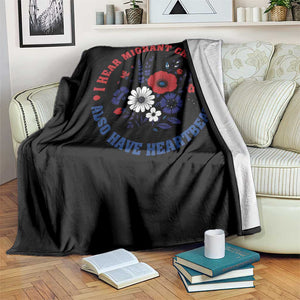 I Hear Migrant Children Also Have Heartbeats Throw Blanket Patriotic Red White Blue Floral Human Rights TS02 Print Your Wear