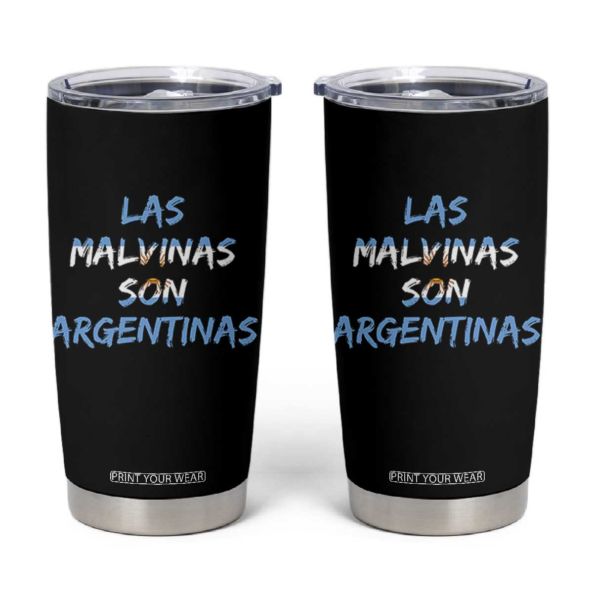 Patriotic Las Malvinas Son Argentinas Flag Tumbler Cup Argentine Heritage Sun of May Argentina Sovereignty TS02 Black Print Your Wear