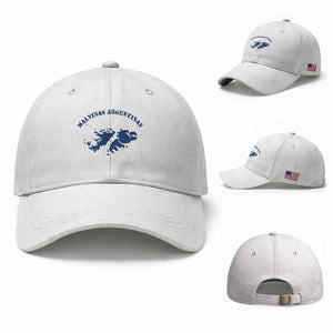 Retro Malvinas Argentinas Distressed Map Graphic Baseball Cap Argentine Island Sovereignty Heritage Pride TS02 Baseball Cap Universal Fit White Print Your Wear