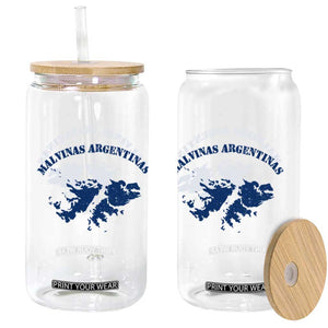 Retro Malvinas Argentinas Distressed Map Graphic Glass Can Argentine Island Sovereignty Heritage Pride TS02 Print Your Wear