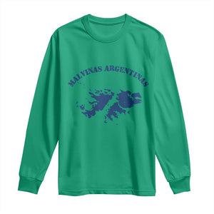 Retro Malvinas Argentinas Distressed Map Graphic Long Sleeve Shirt Argentine Island Sovereignty Heritage Pride TS02 Irish Green Print Your Wear