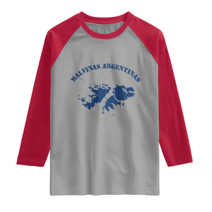 Retro Malvinas Argentinas Distressed Map Graphic Raglan Shirt Argentine Island Sovereignty Heritage Pride TS02 Sport Gray Red Print Your Wear