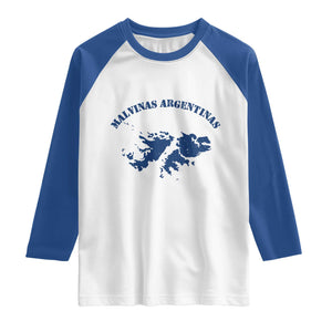 Retro Malvinas Argentinas Distressed Map Graphic Raglan Shirt Argentine Island Sovereignty Heritage Pride TS02 White Royal Print Your Wear