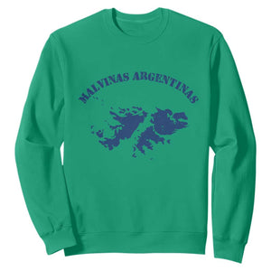 Retro Malvinas Argentinas Distressed Map Graphic Sweatshirt Argentine Island Sovereignty Heritage Pride TS02 Irish Green Print Your Wear
