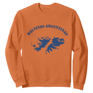 Retro Malvinas Argentinas Distressed Map Graphic Sweatshirt Argentine Island Sovereignty Heritage Pride TS02 Orange Print Your Wear