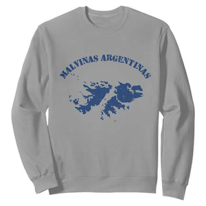 Retro Malvinas Argentinas Distressed Map Graphic Sweatshirt Argentine Island Sovereignty Heritage Pride TS02 Sport Gray Print Your Wear