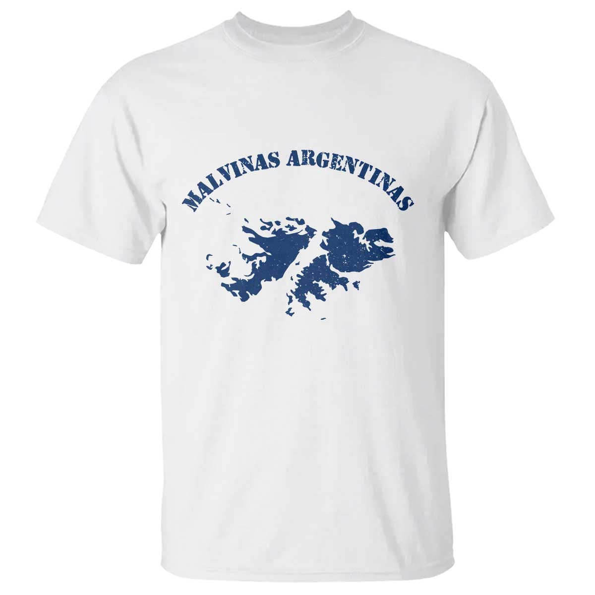 Retro Malvinas Argentinas Distressed Map Graphic T Shirt Argentine Island Sovereignty Heritage Pride TS02 White Print Your Wear