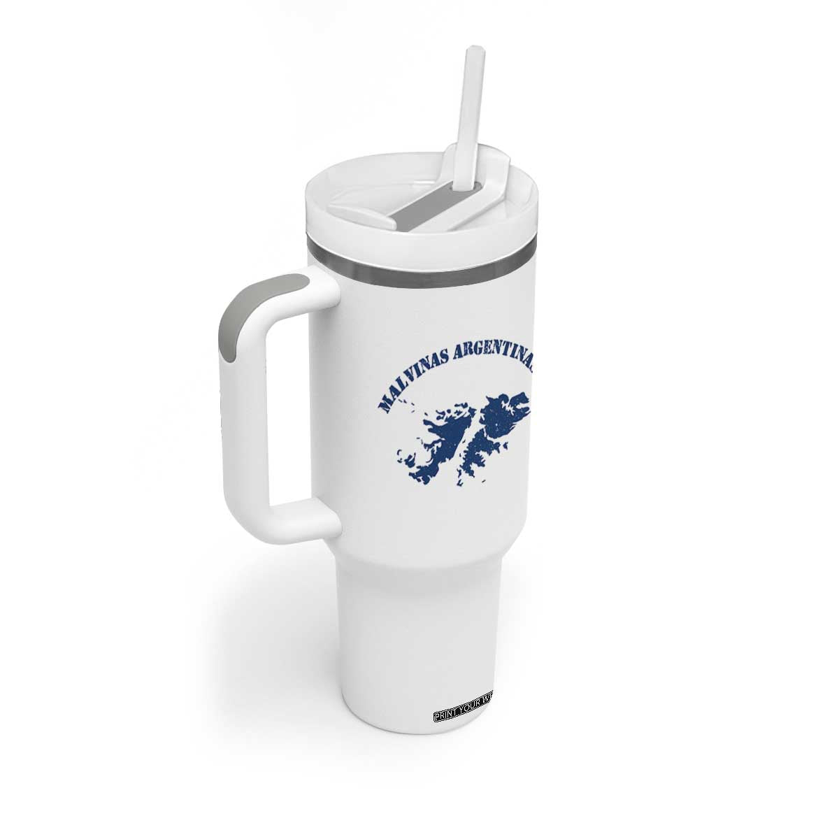 Retro Malvinas Argentinas Distressed Map Graphic Tumbler With Handle Argentine Island Sovereignty Heritage Pride TS02 Print Your Wear