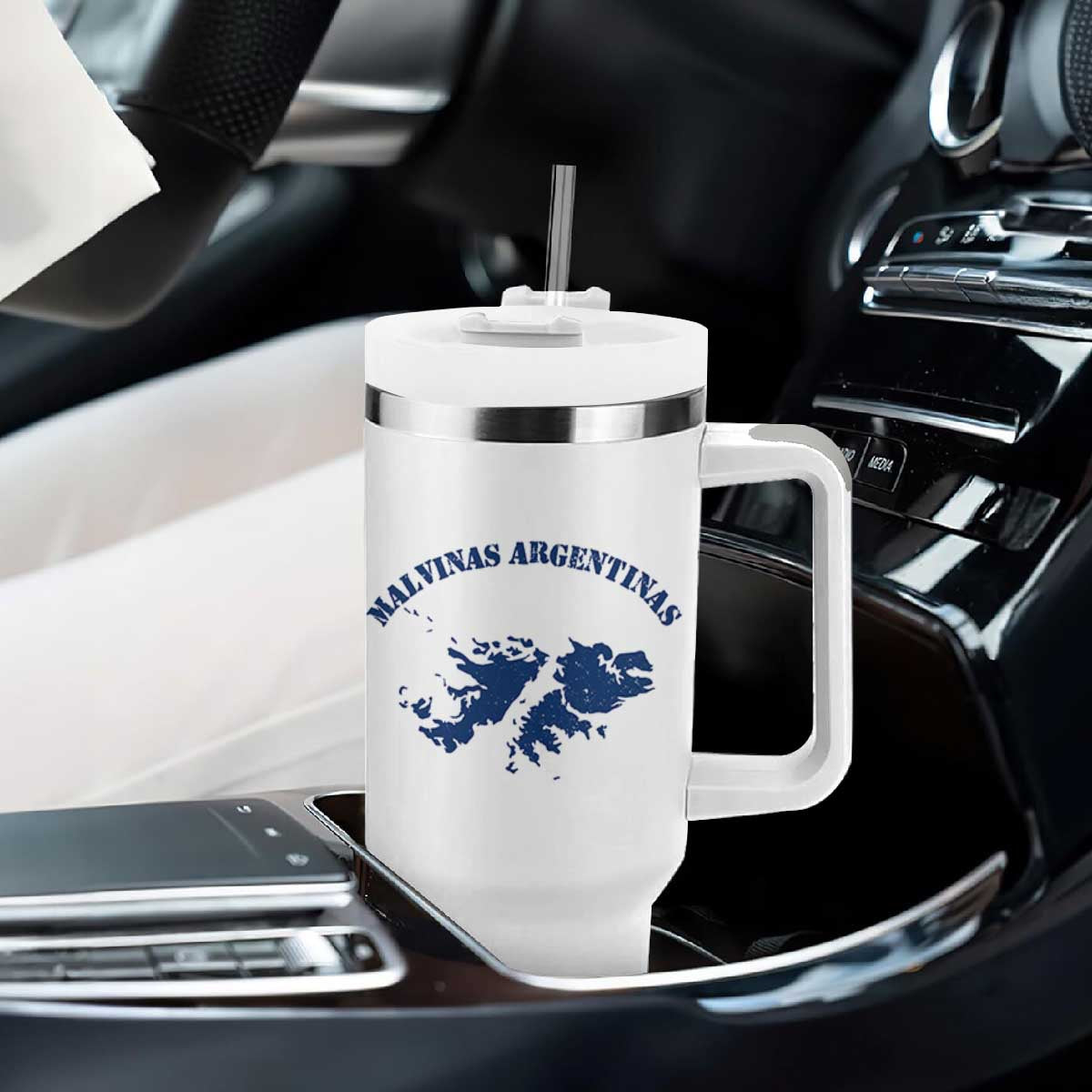 Retro Malvinas Argentinas Distressed Map Graphic Tumbler With Handle Argentine Island Sovereignty Heritage Pride TS02 Print Your Wear