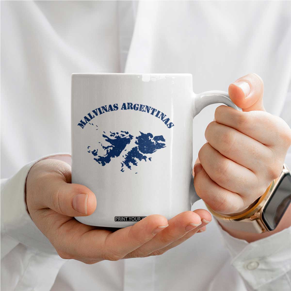 Retro Malvinas Argentinas Distressed Map Graphic Coffee Mug Argentine Island Sovereignty Heritage Pride TS02 Print Your Wear