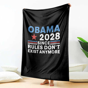 Obama 2028 Since Rules Dont Exist Anymore Throw Blanket Political Satire Red White and Blue TS02 Print Your Wear