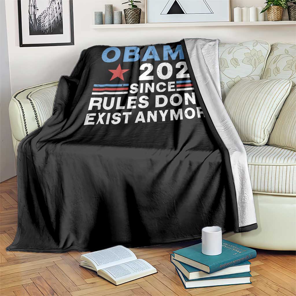 Obama 2028 Since Rules Dont Exist Anymore Throw Blanket Political Satire Red White and Blue TS02 Print Your Wear