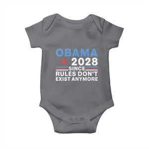 Obama 2028 Since Rules Dont Exist Anymore Baby Onesie Political Satire Red White and Blue TS02 Charcoal Print Your Wear