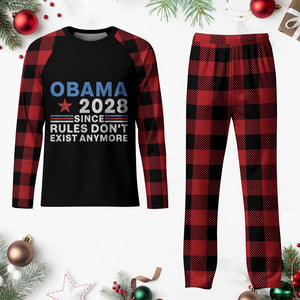 Obama 2028 Since Rules Dont Exist Anymore Plaid Pajama Set Political Satire Red White and Blue TS02 Buffalo Plaid Print Your Wear