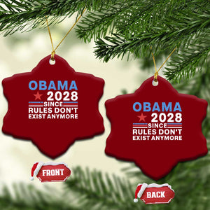 Obama 2028 Since Rules Dont Exist Anymore Ceramic Ornament Political Satire Red White and Blue TS02 Print Your Wear