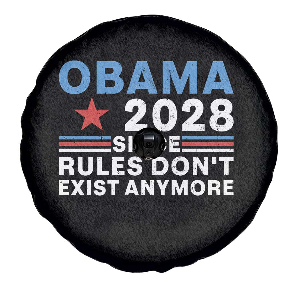 Obama 2028 Since Rules Dont Exist Anymore Spare Tire Cover Political Satire Red White and Blue TS02 Print Your Wear