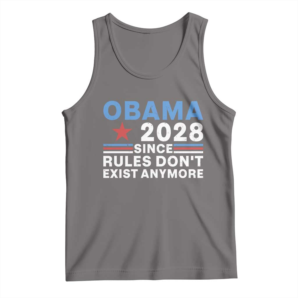 Obama 2028 Since Rules Dont Exist Anymore Tank Top Political Satire Red White and Blue TS02 Deep Heather Print Your Wear