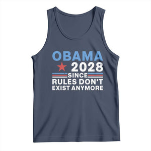 Obama 2028 Since Rules Dont Exist Anymore Tank Top Political Satire Red White and Blue TS02 Navy Print Your Wear